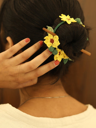 Sunflower Crochet Hair Tie Ikriit'm