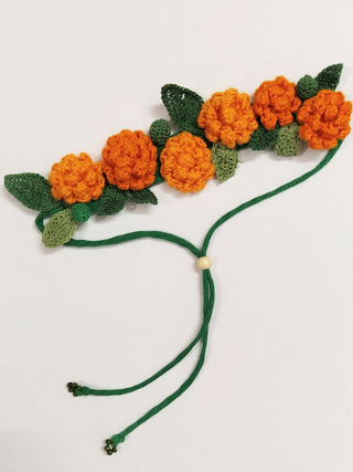 Tangerine Marigold Crochet Hair String Ikriit'm