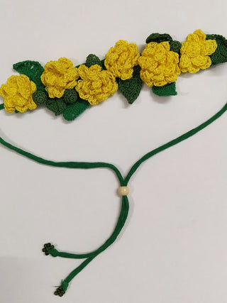 Yellow Marigold Crochet Hair String Ikriit'm