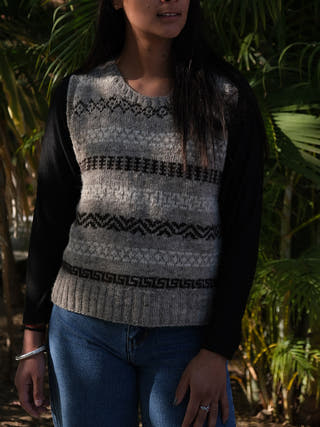 Lahauli Knit Vest Monochrome Kullvi Whims