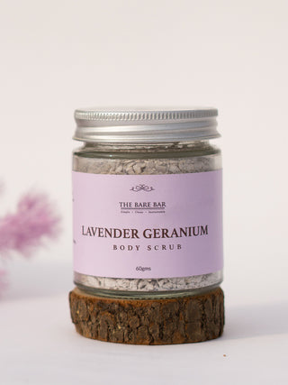 Lavender Geranium Body Scrub The Bare Bar