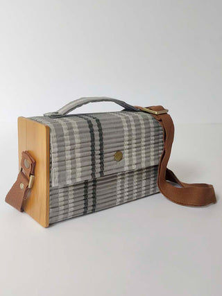 Box Double Lines Sling Clutch Bag Grey Lukka Chuppi