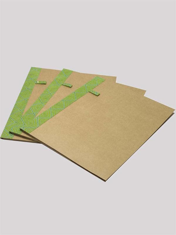 A4 Geometric File Folder Green - Set Of 3