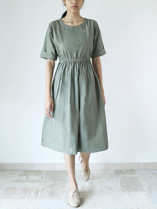 Elasticated Waist Dress Olive Merakus