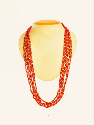 Octa Layered Necklace - Maroon Miharu