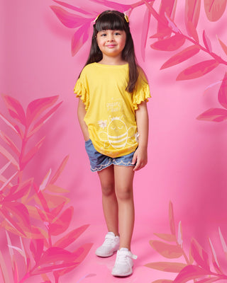 Bamboo Queen Bee Frill Top Yellow Miko Lolo