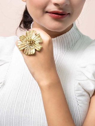  Flower Finger Ring by Miharu sold by Flourish