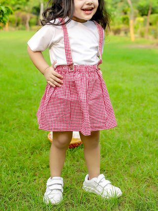 PICNIC HOOPLA Checkered Skirt, Red Miko Lolo