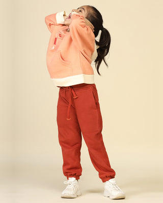 Brick Red Unisex Joggers in Cotton Fleece | Planet First Miko Lolo