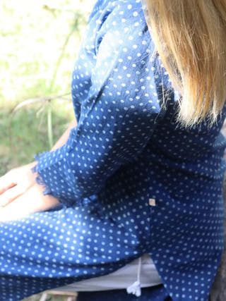 Khadi Polka Dot Tunic Indigo Moral Fibre
