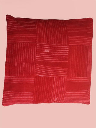 Patchwork Shibori Cushion Cover Red Mura Collective