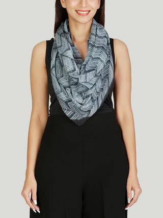 Cotton Shibori Stole Charcoal Mura Collective