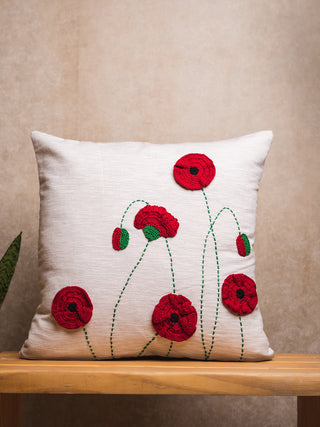 Red Poppies Cushion Cover NandniStudio