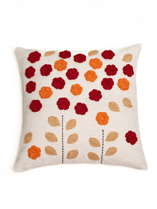 Red And Orange Flowers Cushion Cover NandniStudio