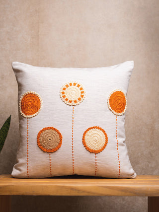 Orange Circles Cushion Cover NandniStudio