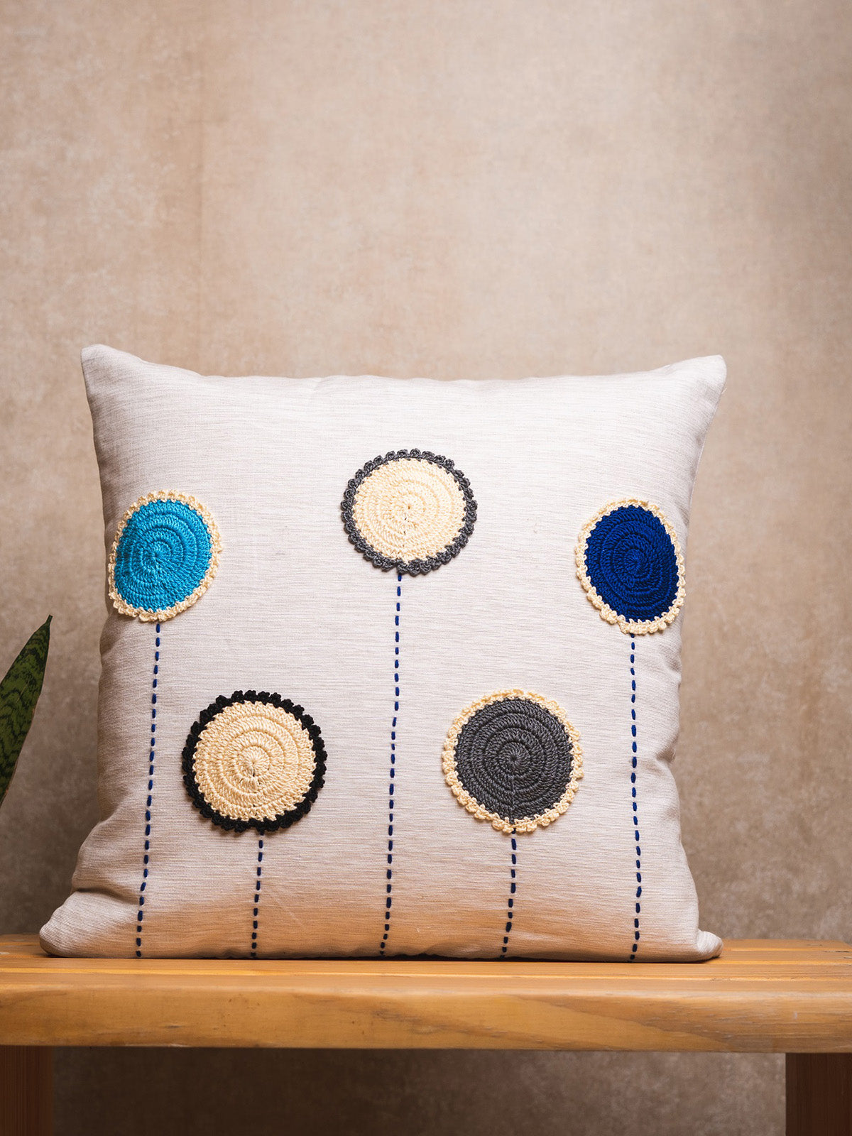 Blue Circles Cushion Cover