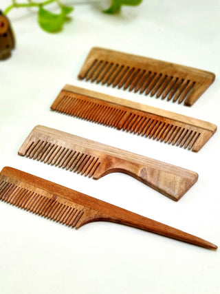 Neem Wood Comb Set of 4 GreenFootPrint