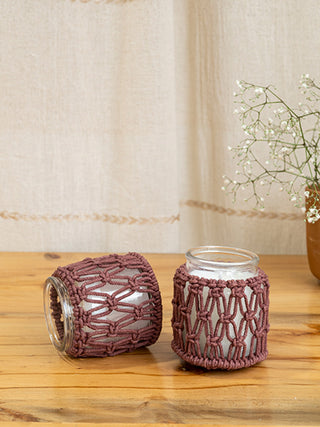 Criss Cross Hand-Knotted Candle Jar One 'O' Eight Knots