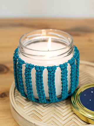 Classic Stripes Wide Hand-Knotted Candle Jar One 'O' Eight Knots