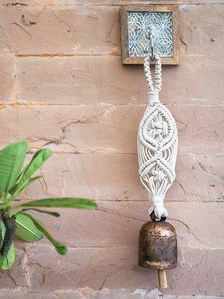 Diamond Hand-Knotted Wind Chime White One 'O' Eight Knots