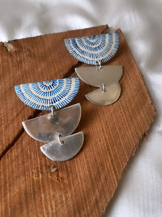 NEEL Uchiwa Hand Painted Earrings Oonth