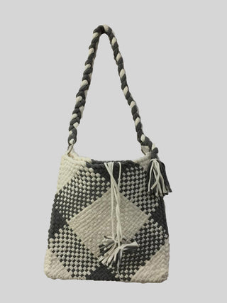 Shoulder Tote Grey and White P1000