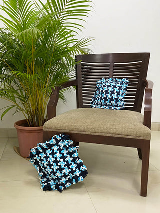 Cushions Blue White & Black P1000