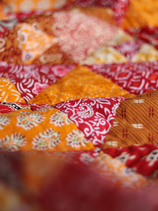 Fruit Cotton Quilt Orange and Red Padukas Artisans