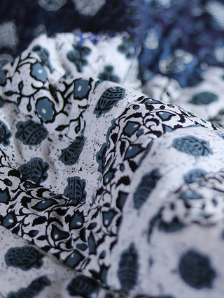 Cabin Design Cotton Quilt Blue and White Padukas Artisans