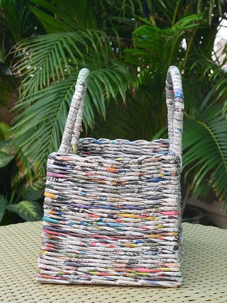 Paper Weaved Basket Bag Natural Paperwings