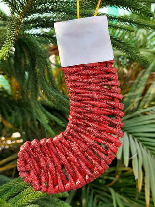 Upcycled Paper Christmas Stockings Red Paperwings