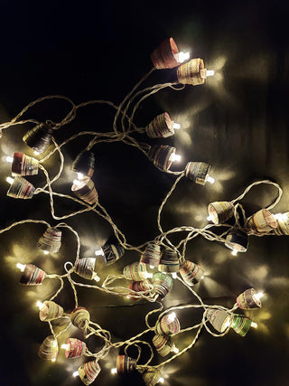Upcycled Paper Light Strings Natural Paperwings