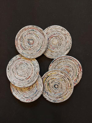 Round Coasters Natural - Set of 6 Paperwings