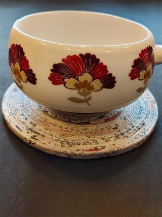 Round Coasters Natural Set of 6 Paperwings