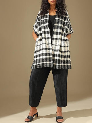 Checks and Stripes Jacket Black and White Paiwand