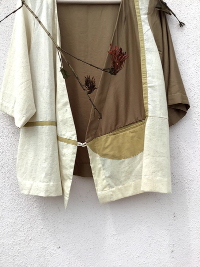 Wrap Jacket Beige Patch Over Patch