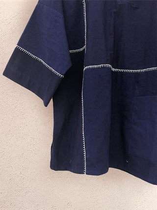  Unisex Patch pocket Indigo Top by Patch Over Patch sold by Flourish