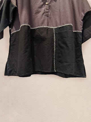  Unisex Mandarin  Collar Top by Patch Over Patch sold by Flourish