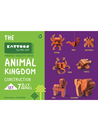 Miniature Terracotta Bricks 7 D.I.Y. Animal Kingdom ConstructionSet Kattoos By Pipal Leaf