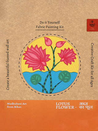 Handmade DIY Fabric Painitng kit  Madhubani Lotus Flower Potli