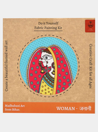 Handmade DIY Fabric Painitng kit  Madhubani Woman Potli