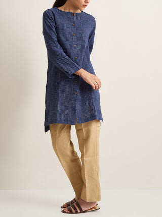 Indigo shirt style tunic-Indigo Patrah