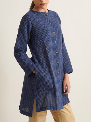 Indigo shirt style tunic-Indigo Patrah