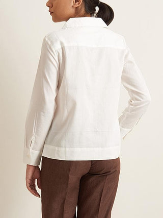  Notch Collar Shirt White by Patrah sold by Flourish