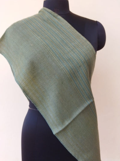 Hand-woven Woollen Scarf Pure Merino Wool Green Grey Kilmora