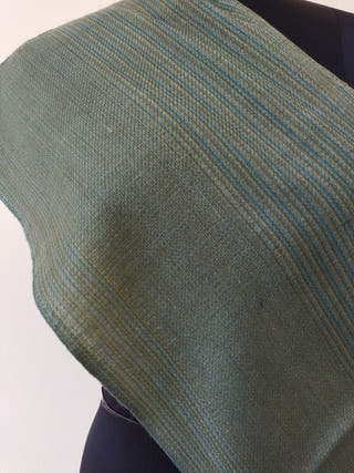 Hand-woven Woollen Scarf Pure Merino Wool Green Grey Kilmora