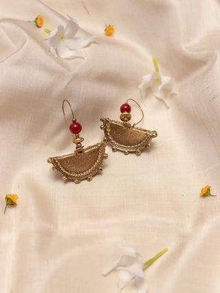  Pie Brass Earrings by Miharu sold by Flourish