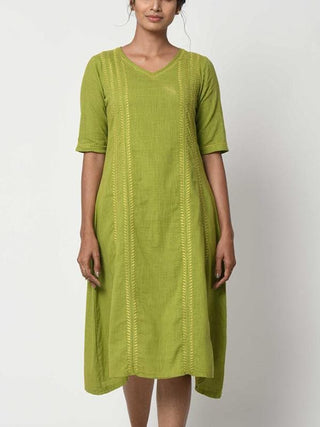 Sleeveless Dress  Mint Green Rangsutra