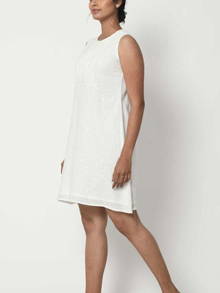  Sleeveless Dress Ivory White by Rangsutra sold by Flourish
