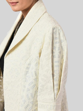  Short Applique Jacket White by Rangsutra sold by Flourish